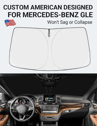 Miniatura 2 de Proadsy Parasol para parabrisas mejorado 2025, ajuste personalizado Mercedes-Benz Clase GLE 2016-2019 de 4 capas, protector de parasol frontal