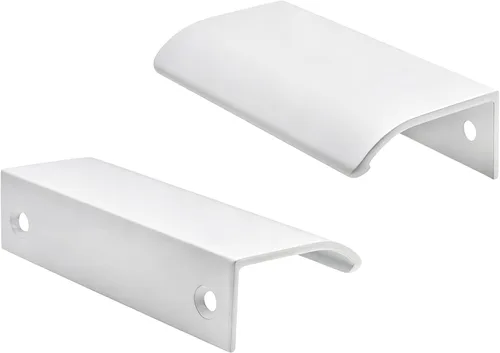 Miniatura 34 de Tiradores negros de 1.38 pulgadas para gabinete, 10 unidades, espacio entre agujeros de 0.63 pulgadas, tiradores de borde de aleación de aluminio