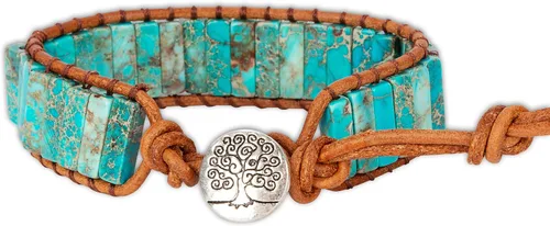 Miniatura 4 de SPUNKYsoul Pulsera de cuero con cuentas bohemias hechas a mano para mujer