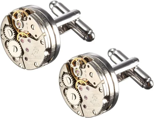 Miniatura 5 de BABAN reloj de estilo Steampunk de lujo para hombre reloj clásico gemelos con forma de mecanismo con caja de exhibición para guardar elegante
