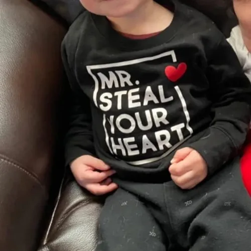 Miniatura 7 de Eadrioss Sudadera con cuello redondo de chenilla para bebé niño y niña, para San Valentín, para el día de San Valentín