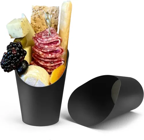 CAMKYDE 50 Piezas Soportes para Papas Fritas, 14oz Vasos de Papel Desechables para Papas Fritas Vasos de Charcutería para Todas las Ocasiones (14oz,