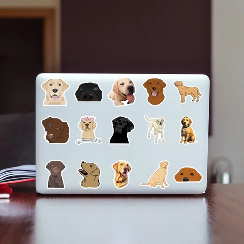 Miniatura 6 de 60 calcomanías de vinilo impermeable estético lindo dibujos animados animales perros calcomanías calcomanías para laptop, botellas de agua
