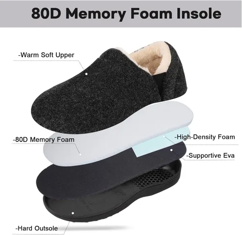 Miniatura 5 de LongBay - Pantuflas cómodas de espuma viscoelástica para hombre, zapatos cómodos de casa