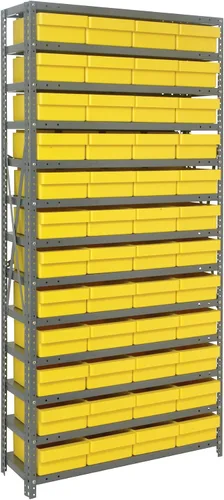Miniatura 112 de Quantum QSBU-245BK Heavy Duty Shelving Unit with (7) Shelves and (24) QUS245 Black Bins for Garage Warehouse Storage Distribution 400 lb Load