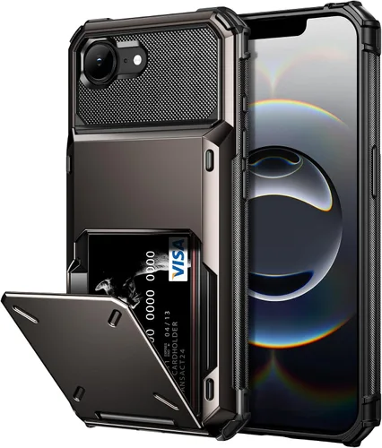 Miniatura 22 de Vofolen Funda compatible con iPhone 12, cartera 5G, 4 ranuras para tarjetas, tarjetero con bolsillo oculto, doble capa, cubierta trasera protectora