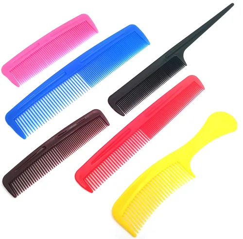 OIG Brands Juego de 6 peines para el cabello para hombres y mujeres, incluye dientes anchos y finos, paquete de peines de cola de rata, peines