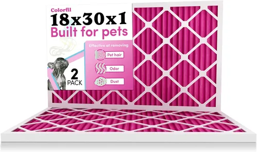 Miniatura 21 de Colorfil - Filtro de aire de 18 x 18 x 1 pulgadas, filtros que cambian de color para olores de gatos y perros, filtro de aire acondicionado MERV 8