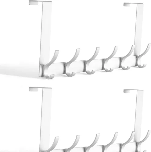Miniatura 12 de Optish Ganchos sobre la Puerta, Ganchos Colgadores de Puerta para Colgar, Toalleros sobre las Puertas para Baño con 12 Ganchos para Abrigos, Negro