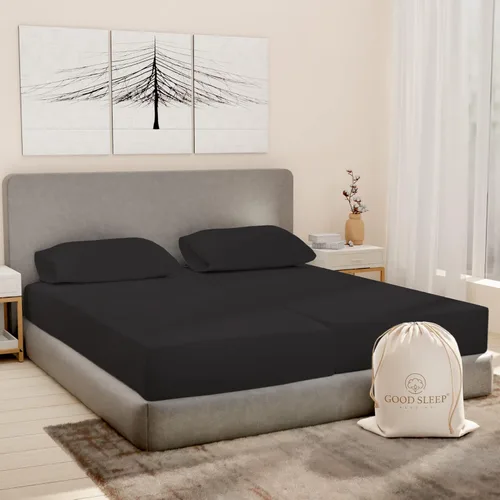 Miniatura 22 de Good Sleep Bedding Juego de sábanas divididas tamaño King para cama ajustable, sábanas de lujo, algodón egipcio, juego de sábanas de 5 piezas