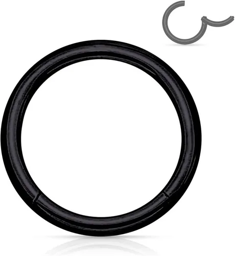 Miniatura 25 de Forbidden Body Jewelry - Piercing para la nariz de acero quirúrgico 316L con bisagra, 14G, 16G, 18G, diámetro de 15/64, 5/16, 25/64, 15/32 pulgadas