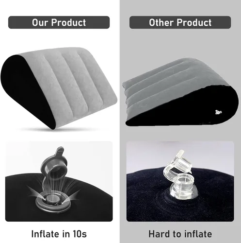 Miniatura 4 de Almohada inflable de cuña, almohada de apoyo lumbar, almohada de cuello para piernas para dormir, almohada inflable de viaje, almohada de rodilla