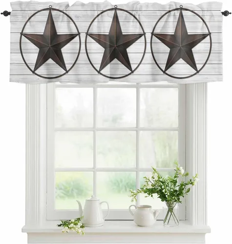 Miniatura 16 de Cenefa de amarre para ventanas, cortinas de cocina con textura de vaca, cenefas con bolsillo para barra, tratamientos cortos, textura animal, cenefa