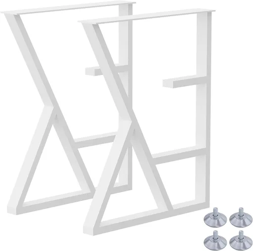 Miniatura 10 de Juego de 2 patas de escritorio de metal, patas de mesa en forma de T resistentes de 28 pulgadas de alto x 16 pulgadas de ancho, patas de metal
