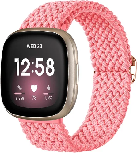 Miniatura 29 de Maledan Banda elástica trenzada compatible con Fitbit Sense/Versa 3/4 y Sense 2, correa elástica suave para reloj inteligente, accesorio