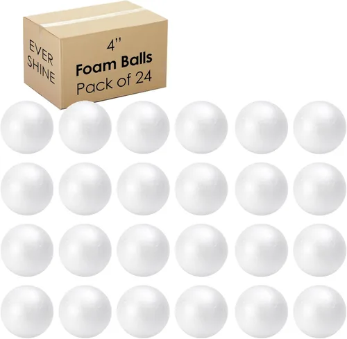 Miniatura 11 de Evershine 2 paquetes de bolas de espuma para manualidades de 8 pulgadas - Bolas de espuma de poliestireno blancas lisas para proyectos