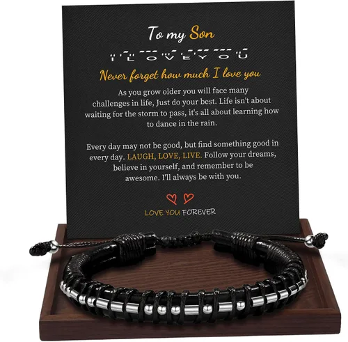 Miniatura 86 de Regalos inspiradores para hombres, pulseras con código morse, pulseras para hombre, regalos de graduación para él, Día del Padre, pulsera de cuero