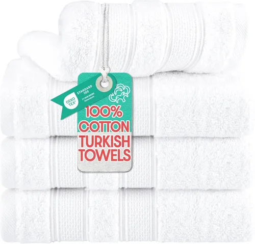 Miniatura 13 de American Soft Linen - Juego de toallas de mano Salem, 4 unidades de lujo de 600 GSM, 100 % algodón para baño, toallas de 13 x 13 pulgadas de mano