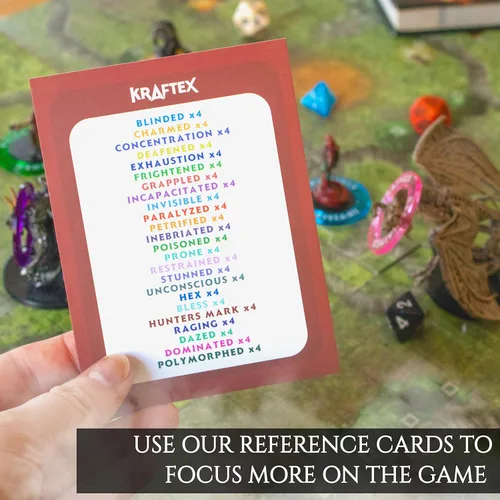 Miniatura 5 de Kraftex Anillos de condición DND [96 piezas]: Accesorios para Dungeon Masters para rastrear efectos de hechizos. Marcadores de condición Los