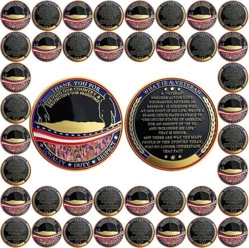 Miniatura 10 de BHealthLife Moneda de desafío de apreciación de veteranos militares gracias por su servicio Regalo para veteranos
