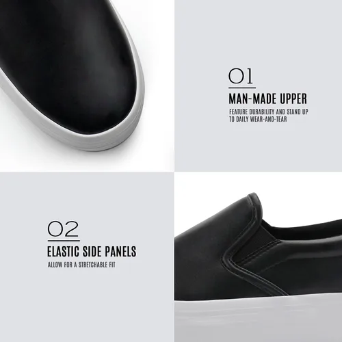 Miniatura 4 de JABASIC Mocasines de plataforma sin cordones para mujer, mocasines cómodos y casuales