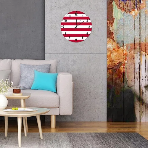 Miniatura 349 de Cheyan Reloj de pared con bandera de Canadá de 12 pulgadas, silencioso, sin tictac, de PVC, funciona con pilas, reloj redondo decorativo, regalo