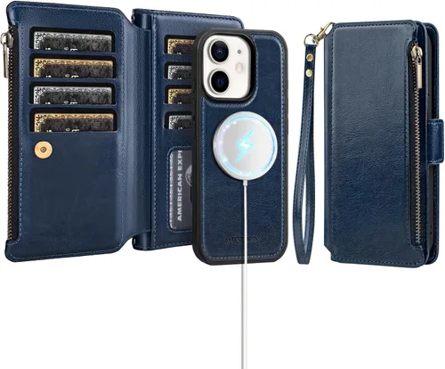 Miniatura 8 de Antsturdy Funda tipo cartera compatible con iPhone 11, piel sintética, con bloqueo RFID, funda cruzada para teléfono para mujeres y hombres