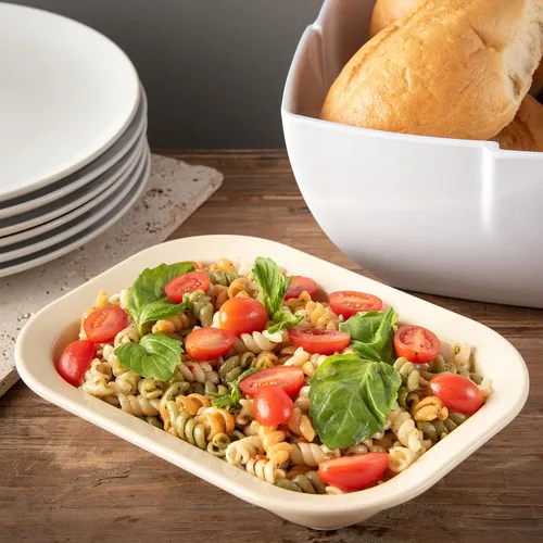 Miniatura 7 de Carlisle FoodService Products Plato rectangular de plástico para panadero, para el hogar y el restaurante, melamina, 28 onzas, bronceado