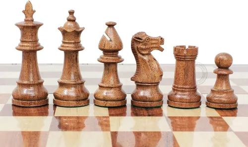 Miniatura 2 de House of Chess - Juego de ajedrez de madera de acacia dorada victoriana Staunton - Tablero de ajedrez plegable de madera de 14 x 14 pulgadas