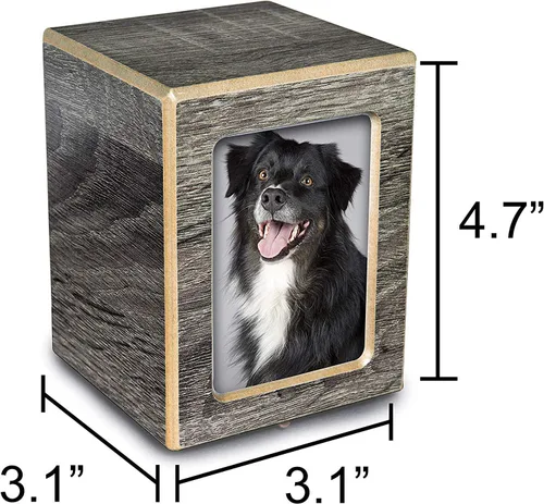 Miniatura 2 de Urnas inolvidables, urna para fotos de mascotas con imagen para cenizas de perro, caja de madera para cenizas, regalos conmemorativos para gatos
