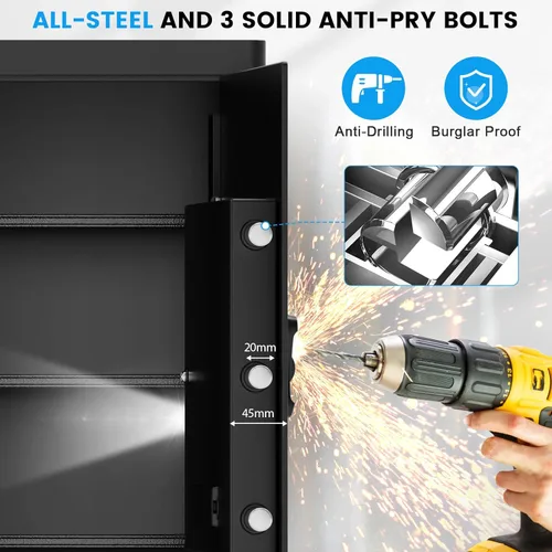 Miniatura 2 de Caja de seguridad grande de 7.0 pies cúbicos a prueba de incendios para el hogar, caja de seguridad digital antirrobo con cerradura de combinación