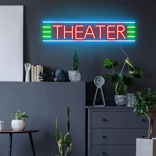 Miniatura 4 de Letrero de neón LED de teatro, decoración de habitación, letreros de neón personalizados para decoración de teatro, luz LED de neón personalizada