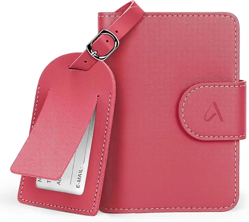 Miniatura 10 de ALLIVE Soporte para pasaporte para viajes, soporte para pasaporte Rfid para mujeres y hombres, funda de pasaporte de cuero genuino para viaje