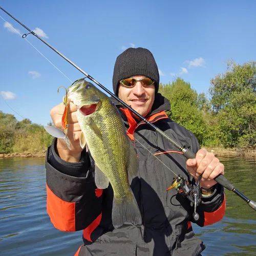 Miniatura 6 de Skylety 40 piezas de señuelo de pesca de metal duro colorido cebo giratorio con caja de aparejos cuchara de trucha señuelos de pesca para lubina
