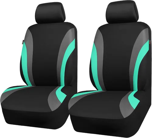 Miniatura 13 de Car Pass - Fundas de asiento delanteros deportivas Line Rider, fundas para asientos de auto grises solo para dos asientos delanteros, compatibles