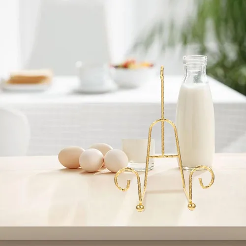 Miniatura 7 de Cabilock Organizador de tazas de té chapado en Europa y soporte de exhibición de platillo, paquete de 2 soportes de metal para platillos de mesa