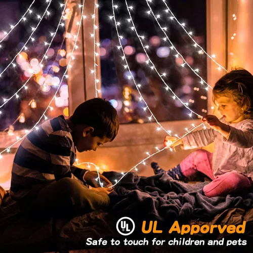 Miniatura 3 de BlcTec Luces de Navidad para exteriores, 317 luces LED de estrella de Navidad con 9 hebras de luces de árbol de cascada de 11.9 pies, 8 modos