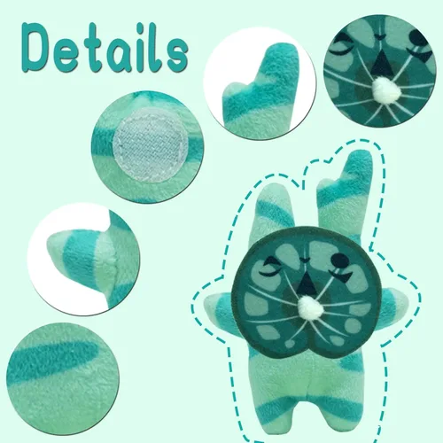 Miniatura 3 de Nadou - Muñeco de peluche Korok de 3.9 pulgadas, 4 piezas de juguetes Korok con 10 caras de repuesto diferentes, animales de peluche Yahaha, lindas