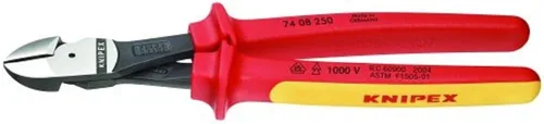 Miniatura 8 de KNIPEX Herramientas - Cortadores diagonales de alto apalancamiento, aislamiento de 1000 V (7408200SBA), 8 pulgadas, rojo