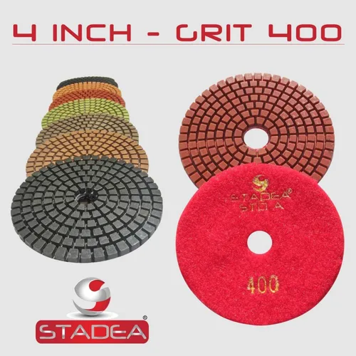Miniatura 5 de Grit 50 4" Diamond Pulir Pads Premium Grado Mojado Flexible 3 MM Alto