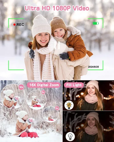 Miniatura 4 de Cámara para Niños con Impresión Instantánea, Cámara Digital Selfie de 48MP para Niños Regalos de Navidad y Cumpleaños, Cámaras de Impresión