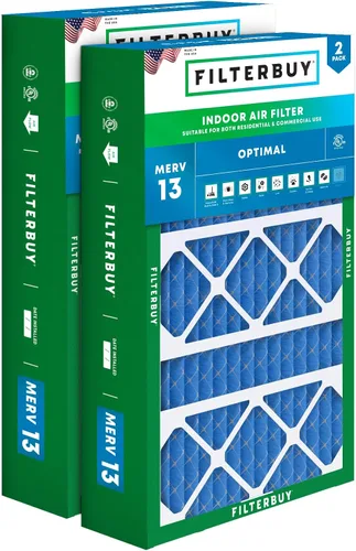 Miniatura 19 de Filterbuy Filtro de Aire MERV 13 de 20 x 25 x 5 pulgadas para defensa óptima contra el humo y las alergias (paquete de 2), filtros plisados