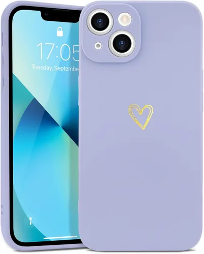 Miniatura 15 de Wirvyuer Funda para iPhone 13, bonita funda delgada a prueba de golpes con soporte de carga inalámbrica y protección, color negro