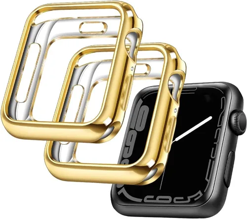 Miniatura 8 de top4cus - Funda ecológica protectora, de TPU suave y flexible, compatible con iWatch Series 5, Series 4, Series 3, Series 2 y Series 1 Dorado