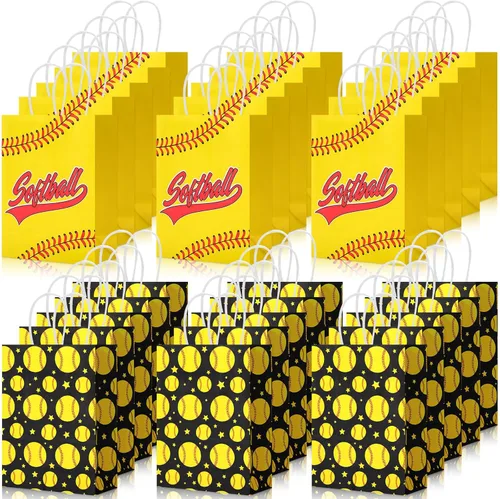 Miniatura 11 de Leinuosen 30 bolsas de regalo de voleibol, bolsas de regalo de voleibol, bolsas de golosinas para aperitivos y dulces con asa para temática