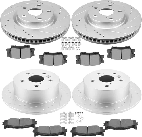 Miniatura 8 de SCITOO Rotores de disco sólido traseros de 11.06 pulgadas (11.063 in) + pastillas de freno de cerámica de repuesto para Lexus ES350 2013-2018