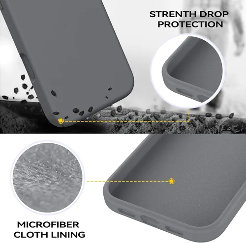 Miniatura 286 de GUAGUA Funda compatible con iPhone 17 Pro Max de 6.9 pulgadas, silicona líquida, goma de gel suave, delgada, forro de microfibra delgada
