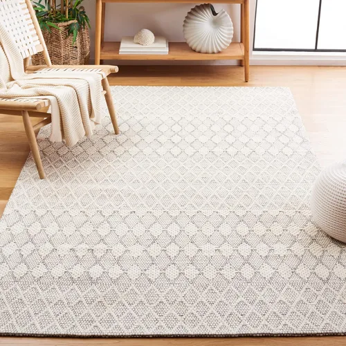 Miniatura 8 de SAFAVIEH Marbella Collection - Alfombra de pasillo de 8 pies, color marfil, diseño de transición, ideal para zonas de alto tráfico en pasillo, baño