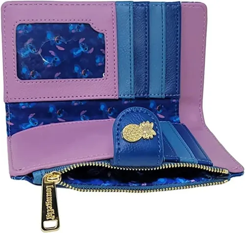 Miniatura 5 de Loungefly Cartera de cuero sintético Disney Stitch Wallet Snap Flap Clutch, Varios