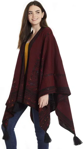 Miniatura 2 de Invisible World Womens Ruana Reversible Baby Alpaca Wool Poncho Kilim